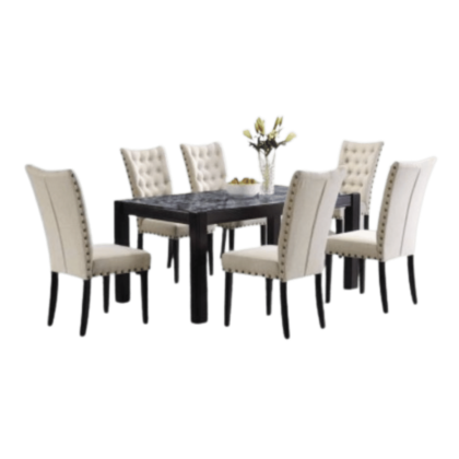 Precious 6-Seater Dining Set, showcasing its elegant design and spacious seating, perfect for family gatherings and dinner parties.