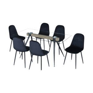 Image of the Santiago 6-Seater Dining Set, showcasing its elegant design and spacious seating, perfect for family gatherings and dinner parties.