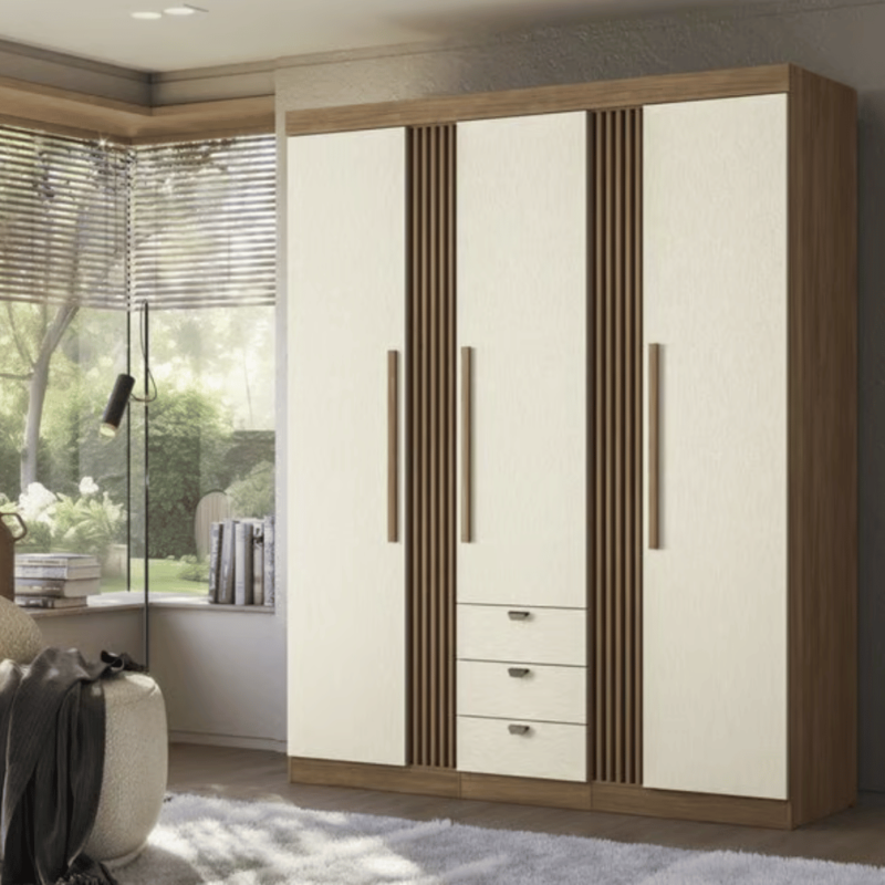 Image of the Alshon 3 Door Wardrobe with 3 Drawers, featuring ample storage space and a sleek design.