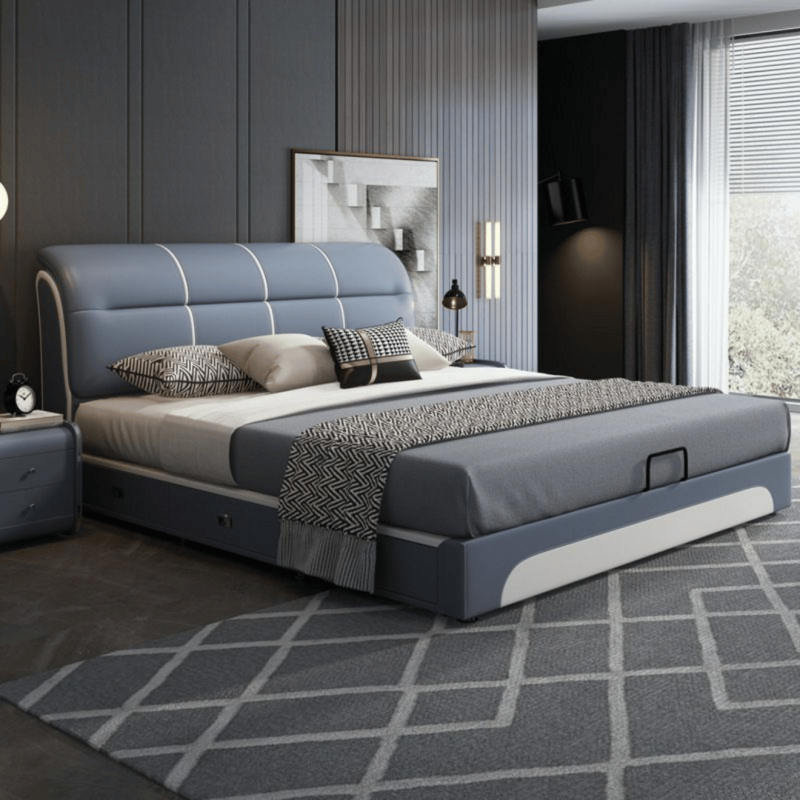 Ashland Queen Size Bed Frame with 2 Side Tables - Modern and Elegant Bedroom Set