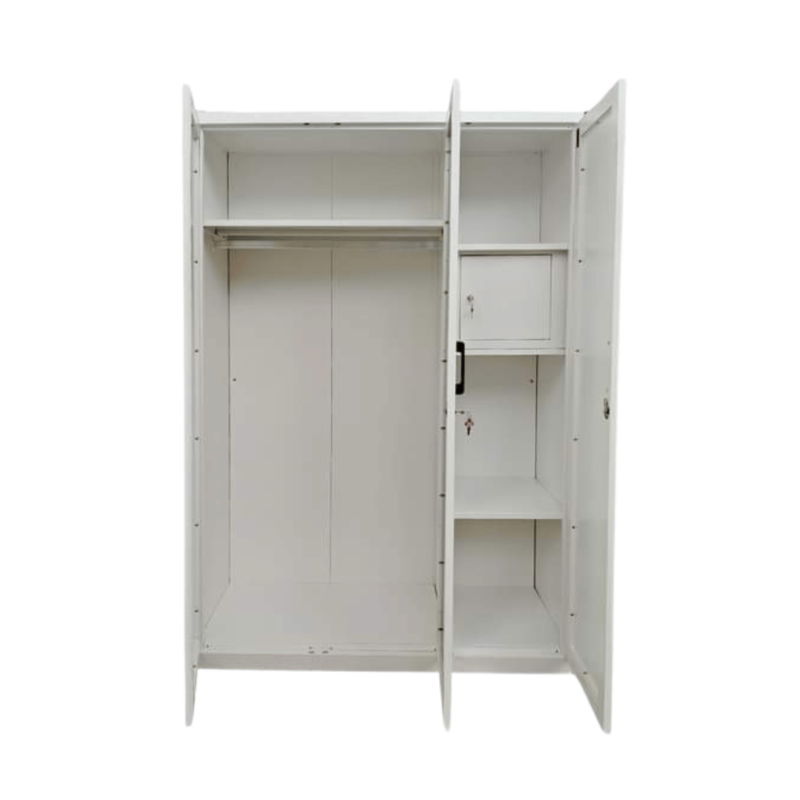 Boston 3 Door Metal Wardrobe - Modern and Practical Storage Solution