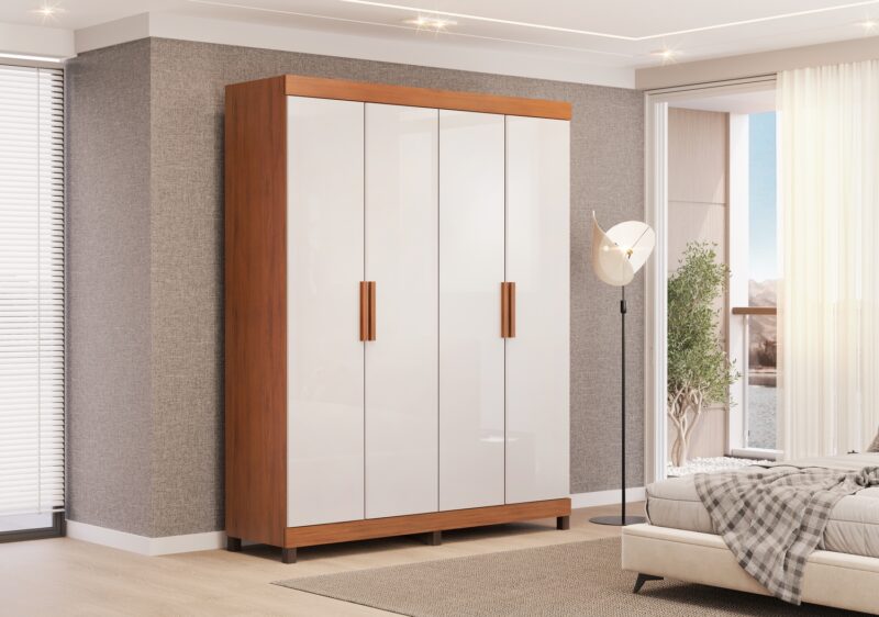 Mary 4 Door Wardrobe - Modern Design and Ample Storage for Stylish Bedroom Organization