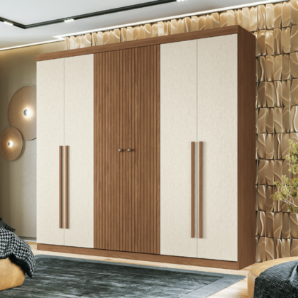 Lunah 6 Door Wardrobe - Modern and Spacious Storage Solution