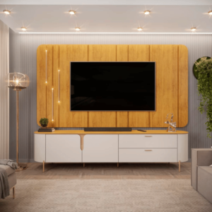 Celina TV Wall Panel + Rack with LED - Modern Design, Ample Storage, and Enhanced Viewing Experience for Stylish Home Entertainment.
