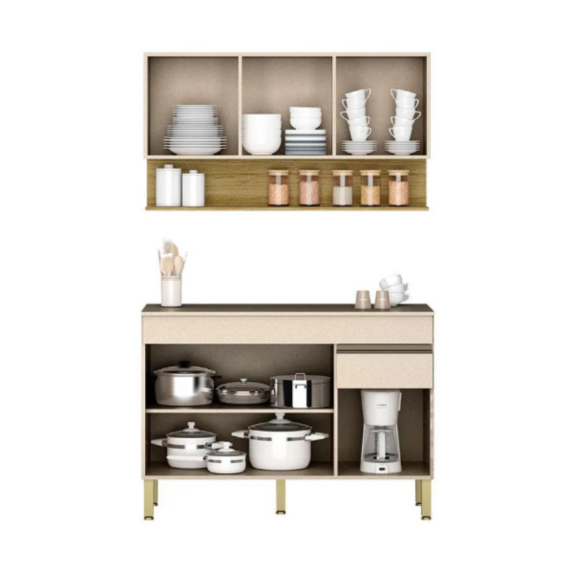 Corridon Kitchen Cabinet - Contemporary Design, Ample Storage, and Durable Construction for an Organized Kitchen Environment.