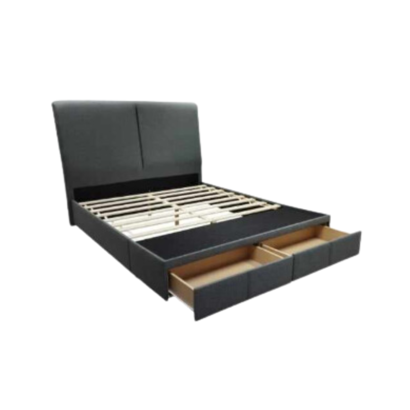 Modern bed frame with storage compartments, Felipe Bed Frame with Storage