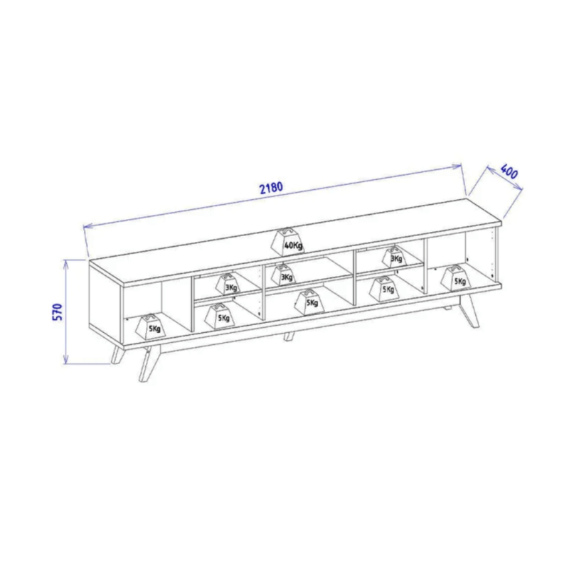 Fortez TV Stand: Sleek Design, Ample Storage, and Integrated Cable Management for a Stylish and Functional Entertainment Space.