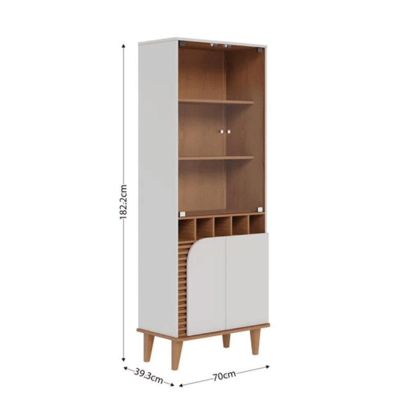 Jarrel Display Cabinet: Elegant Design, Ample Storage, and LED Lighting for Showcasing Your Treasures.