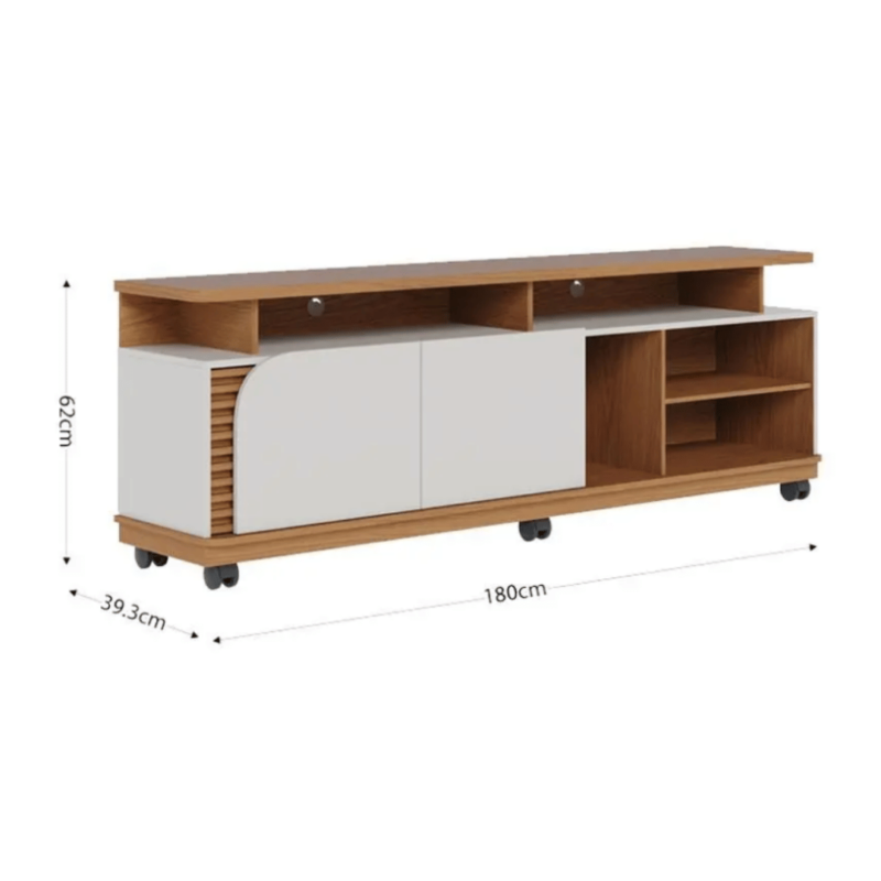 Jarrel TV Rack: Sleek Design, Ample Storage, and Integrated Cable Management for a Stylish and Functional Entertainment Space.