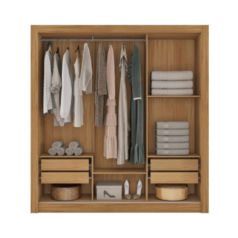 Matteo Sliding Wardrobe with Mirror: Modern Design and Ample Storage for Bedroom Organization.