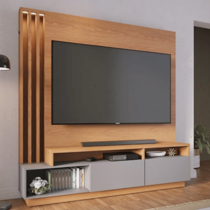 Paraguay TV Home Theater with LED: Sleek Design, Ample Storage, and Adjustable LED Lighting for a Stylish and Functional Entertainment Space.