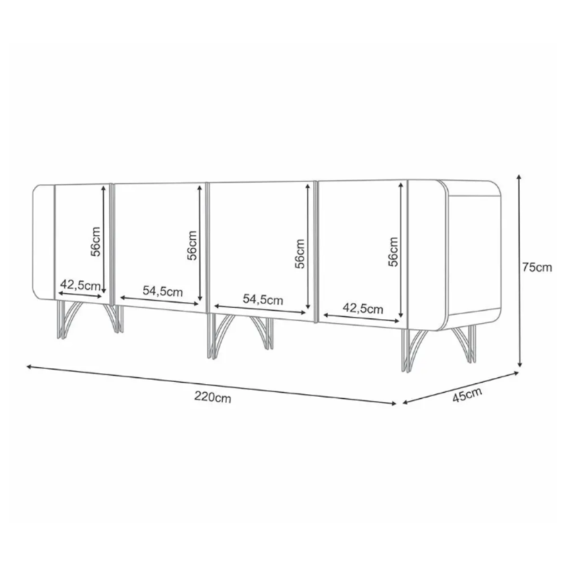 Salome Sideboard - Buffet Table: Elegant Design with Ample Storage for Dining Room Sophistication.