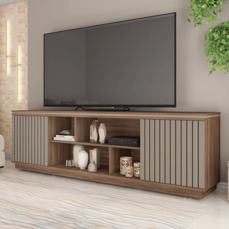 Simoun TV Stand - Modern Design with Ample Storage for a Stylish Entertainment Setup.