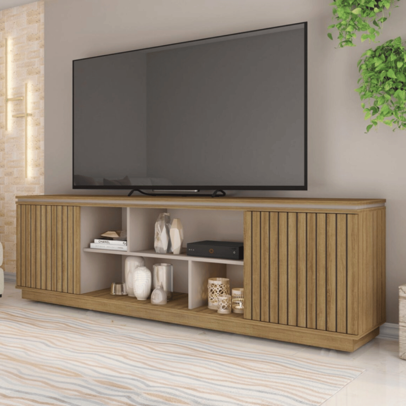 Simoun TV Stand - Modern Design with Ample Storage for a Stylish Entertainment Setup.