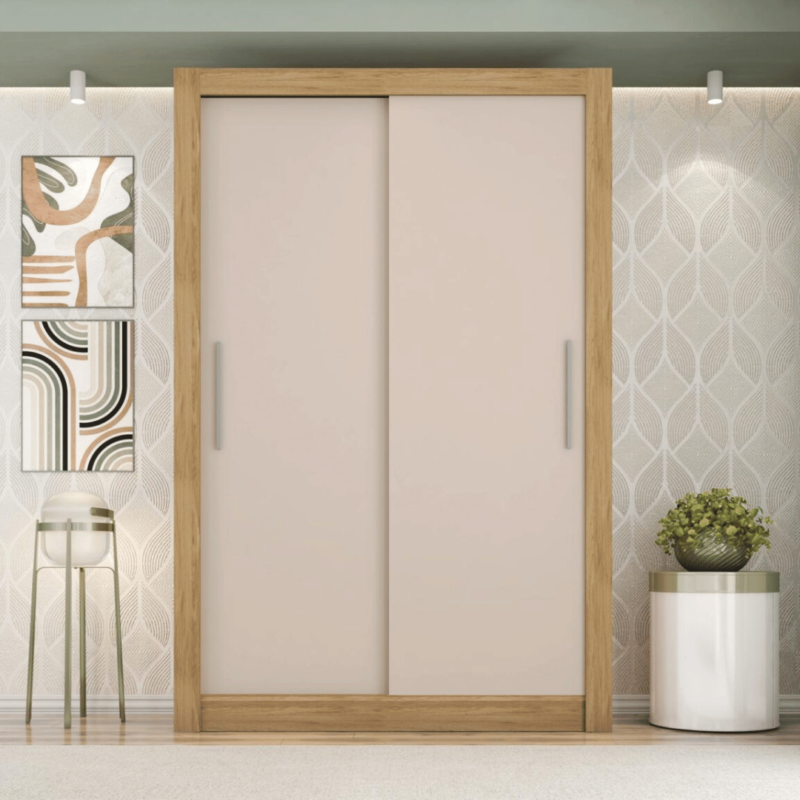 Straun 2 Door Sliding Wardrobe - Contemporary Design, Ample Storage, and Durable Construction for an Organized Bedroom Environment.