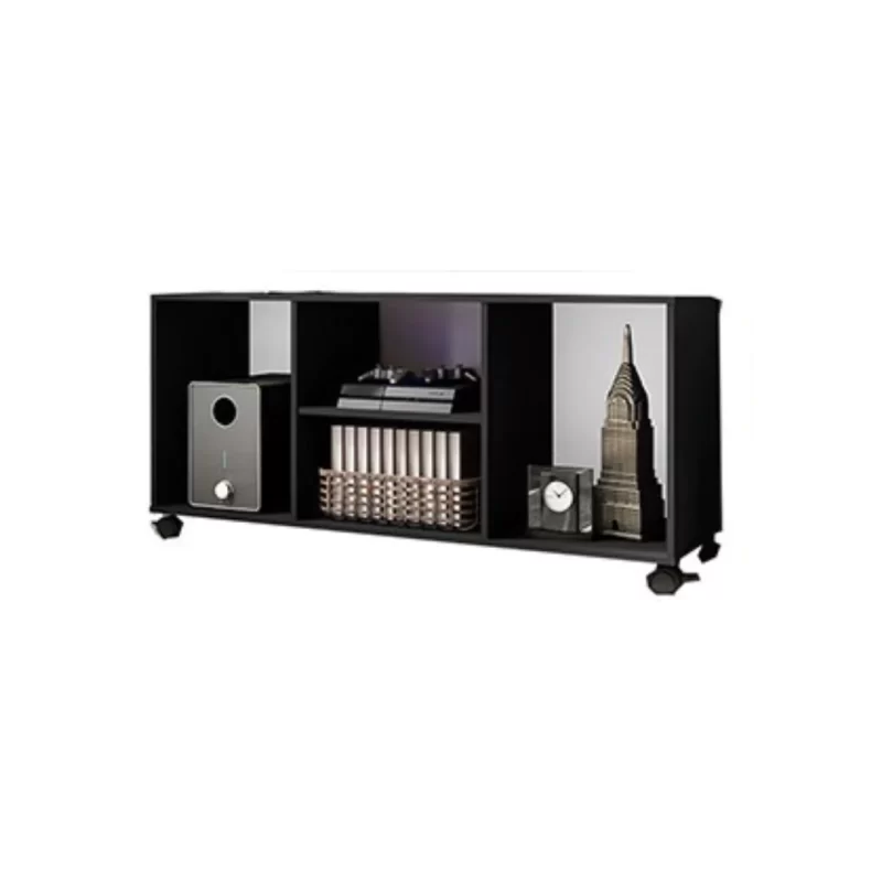 Nepal TV Stand with sleek modern design, open shelving, and enclosed storage compartments for electronics and accessories.